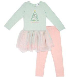 Counting Daisies Girl's Holiday Dress TUTU/Leggings Set 18 MO (2121)